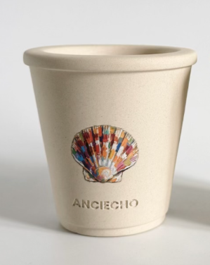 Ivory Rainbow Shell Ceramic Planter Pot