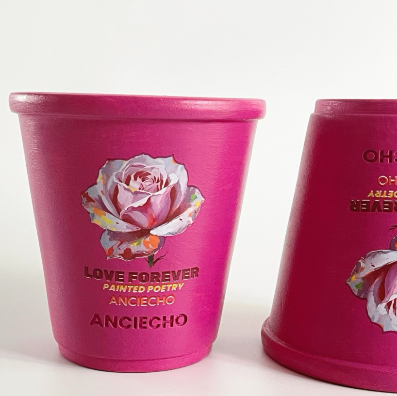 Pink Rose Ceramic Planter Pot