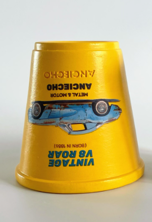 Vintage Car Blue Flame Planter Pot