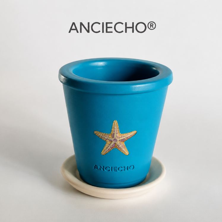 Blue Starfish Ceramic Planter Pot
