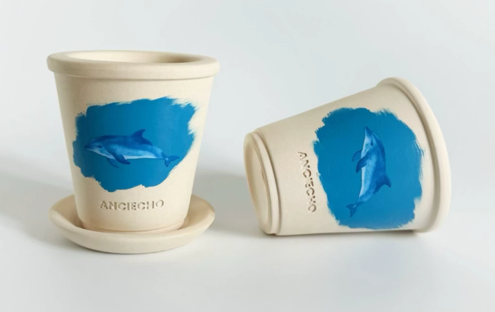 Blue Dolphin Ceramic Planter Pot
