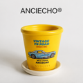 Vintage Car Blue Flame Planter Pot